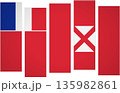 Flag of Wallis And Futuna. Flag with a design featuring vertical panels in a modular perspective 135982861