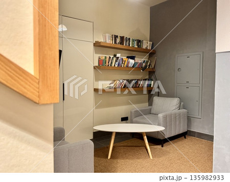 Coworking space, home office, space for freelancers and entrepreneurs to work and hold business meetings 135982933