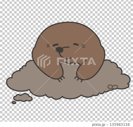 鼴鼠從地下鑽出的插圖 135983138