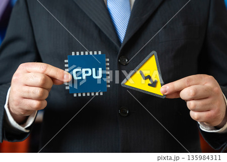 Decline in CPU production. Reduction in the price of microchips. Semiconductor cycle concept, falling demand and market correction. Tech industry slowdown and shifting pricing dynamics. 135984311