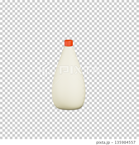 容器に入ったマヨネーズの3Dイラスト 135984557