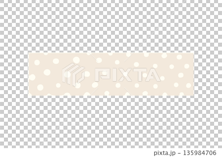 Beige dotted masking tape frame hand-drawn vector illustration 135984706