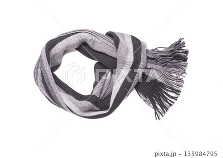 Scarf tied in knot isolated on white background 135984795