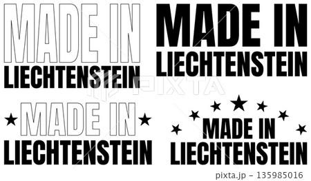 Icons set of made in Liechtenstein in bold font displayed for various uses and styles 135985016