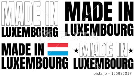 Showcasing Made in Luxembourg bold font icons set in various styles and designs 135985017