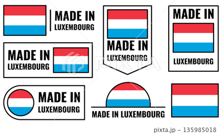 Luxembourg product emblem icons set for local goods and services 135985018
