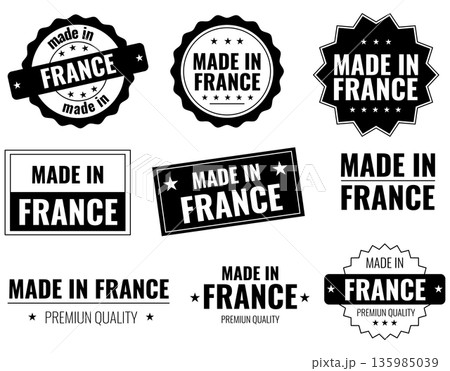 Various made in France labels icons...のイラスト素材 [135985039] - PIXTA