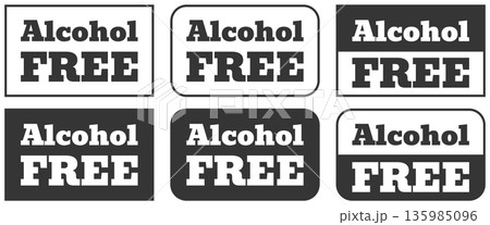 Bold labels show alcohol free status in black and white with different shapes 135985096