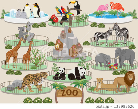 柵付きの動物園 柵付きの動物園 135985626