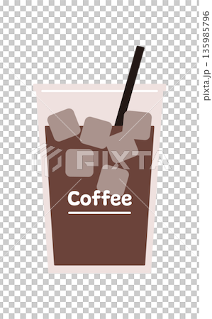 A simple takeaway iced coffee vector illustration. 135985796