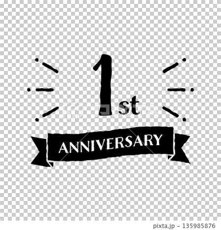 可愛的手寫週年紀念 1週年單色 135985876