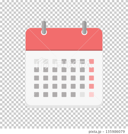 Simple Monday-start monthly calendar icon - Schedule and monthly image material - No date numbers 135986079