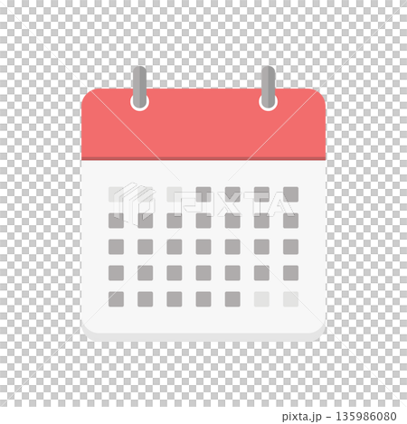 Simple monthly calendar icon - calendar, schedule, one month image illustration material - no date numbers 135986080