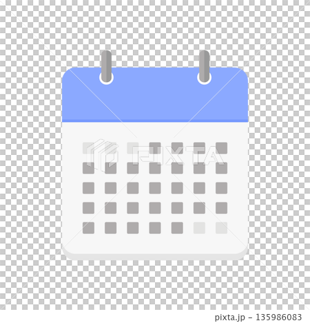 Simple monthly calendar icon - calendar, schedule, one month image illustration material - no date numbers 135986083