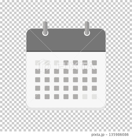 Simple monthly calendar icon - calendar, schedule, one month image illustration material - no date numbers 135986086