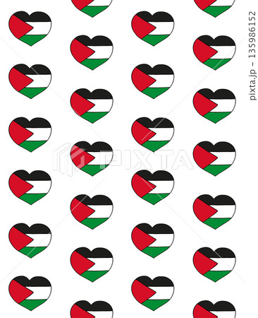 Vector seamless pattern of Palestine flag heart Vector seamless pattern of Palestine flag heart 135986152