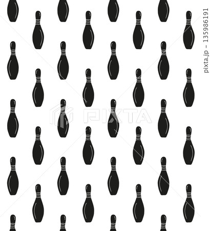Vector seamless pattern of bowling skittle Vector seamless pattern of bowling skittle 135986191