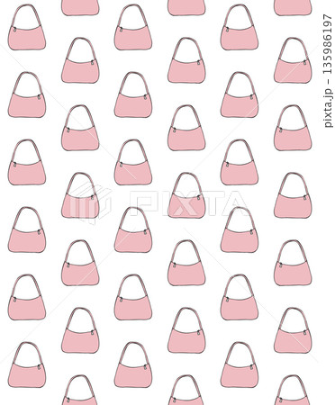 Vector seamless pattern of hand colored mini bag 135986197