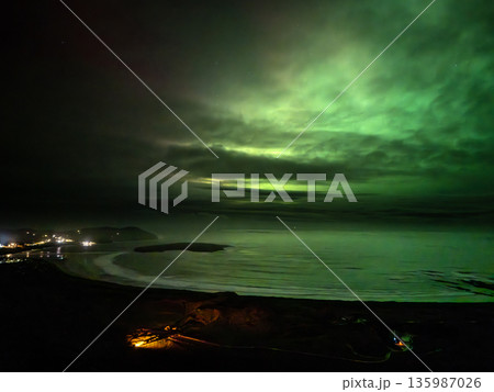 The Aurora Borealis, the northern lights, showing up above Castlegoland in County Donegal, Ireland The Aurora Borealis, the northern lights, showing up above Castlegoland in County Donegal, Ireland 135987026
