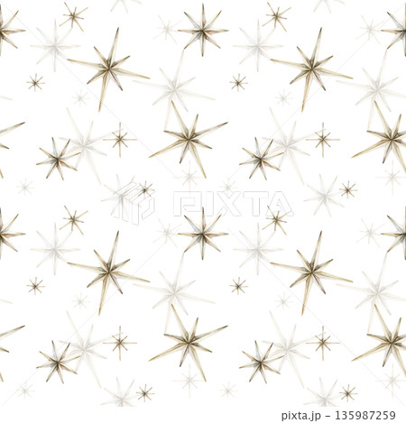 Cute white silver stars seamless pattern on white background. Watercolor hand drawn isolated illustration for nursery textile kids fabric Muslim holiday Ramadan design print wrapping paper Eid Mubarak Cute white silver stars seamless pattern on white background. Watercolor hand drawn isolated illustration for nursery textile kids fabric Muslim holiday Ramadan design print wrapping paper Eid Mubarak 135987259