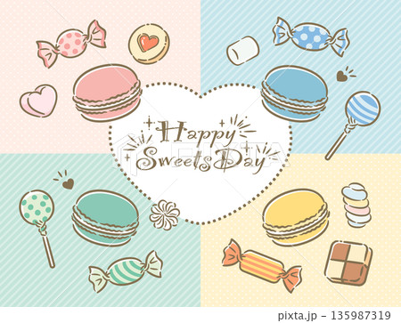 スイーツカラフルデザイン スイーツカラフルデザイン 135987319