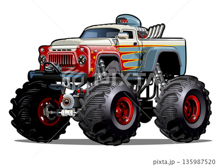 Cartoon Monster Truck 135987520