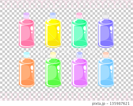 Pastel plastic bottle full Pastel plastic bottle full 135987621