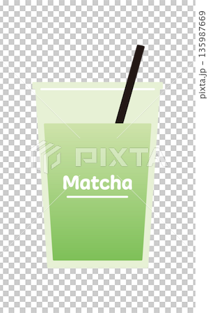 外帶抹茶拿鐵杯。簡約咖啡杯向量圖。 135987669