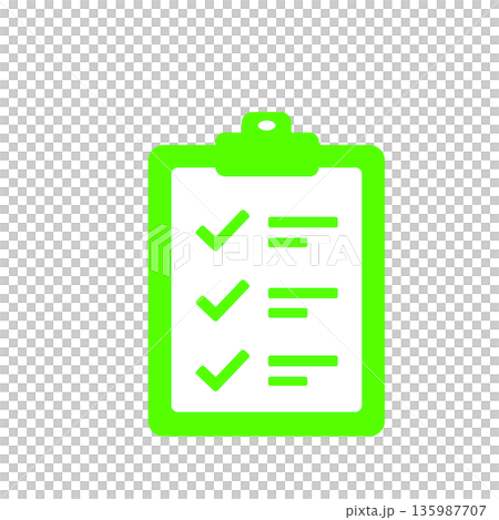 Checklist icon (green) for confirming work and completing tasks Checklist icon (green) for confirming work and completing tasks 135987707