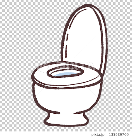 A simple toilet with an open lid A simple toilet with an open lid 135989709