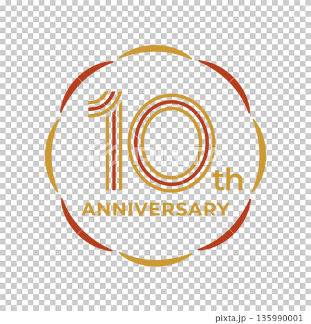 水引風　数字の和風アニバーサリー 10th 135990001