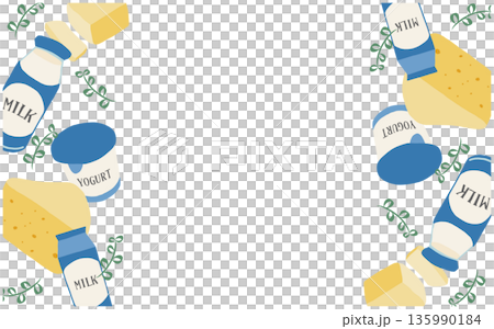 時尚乳製品插圖邊框 135990184