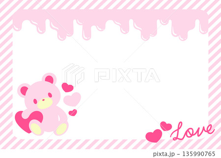 チョコクマポストカード　ピンク 135990765