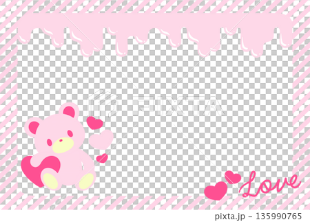 チョコクマポストカード　ピンク 135990765