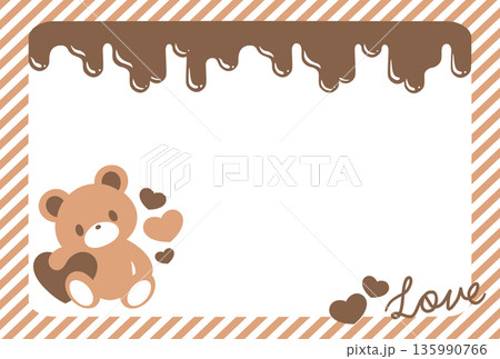 チョコクマポストカード　ブラウン 135990766