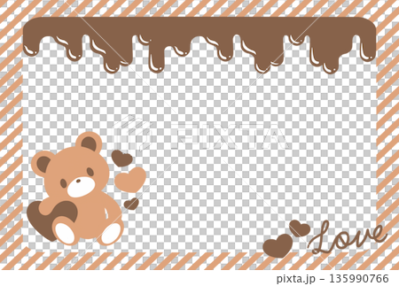 チョコクマポストカード　ブラウン 135990766