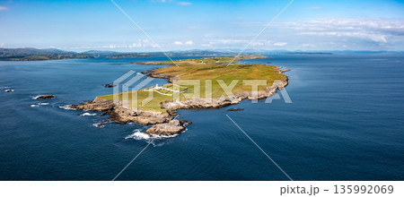 Aerial view of St. John's Point Lighthosue, County Donegal, Ireland 135992069