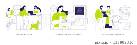 Veterinarian clinic isolated cartoon vector illustrations se 135992310