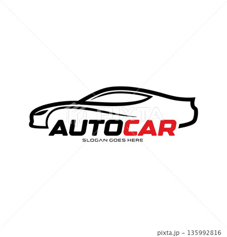 Auto Car Black White Vector Logo Template on white background Auto Car Black White Vector Logo Template on white background 135992816