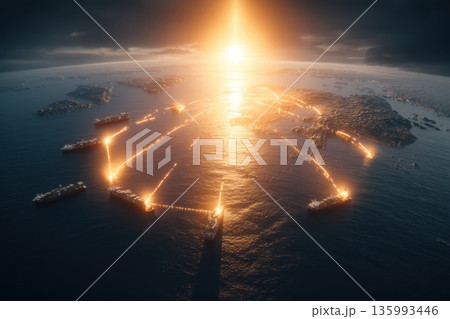 Aerial Perspective of Interconnected Global Routes in a Dynamic Oceanic Environment 135993446