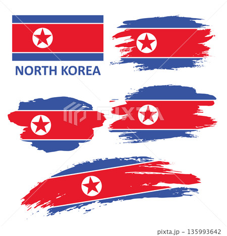 Set of flags of North Korea 135993642