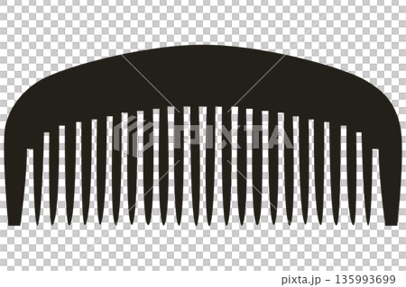 Black silhouette illustration of a comb | Simple icon material representing hair care products Black silhouette illustration of a comb | Simple icon material representing hair care products 135993699