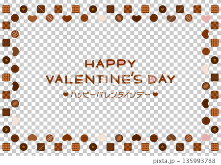 チョコレートフレームのバレンタインデーイラスト チョコレートフレームのバレンタインデーイラスト 135993788