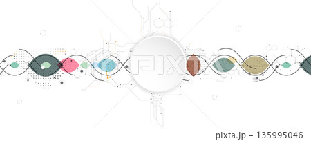 Futuristic science wallpaper, DNA strands, connected neural web Futuristic science wallpaper, DNA strands, connected neural web 135995046