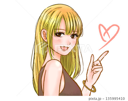 指導する美人な長髪お姉さんのイラスト素材3 135995410