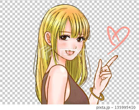 指導する美人な長髪お姉さんのイラスト素材3 135995410