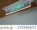 グリーンに光るEXIT・非常口サイン 135996655