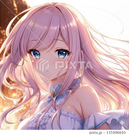 夕映えの光に透ける柔らかなピンク髪と澄んだ瞳の美少女 夕映えの光に透ける柔らかなピンク髪と澄んだ瞳の美少女 135996693