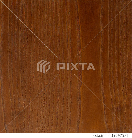 Detailed brown wood grain texture with vertical lines and a natural, warm appearance. 135997581