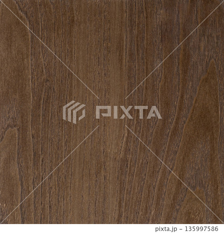 A detailed view of a brown wood grain texture, showing natural, vertical lines. 135997586